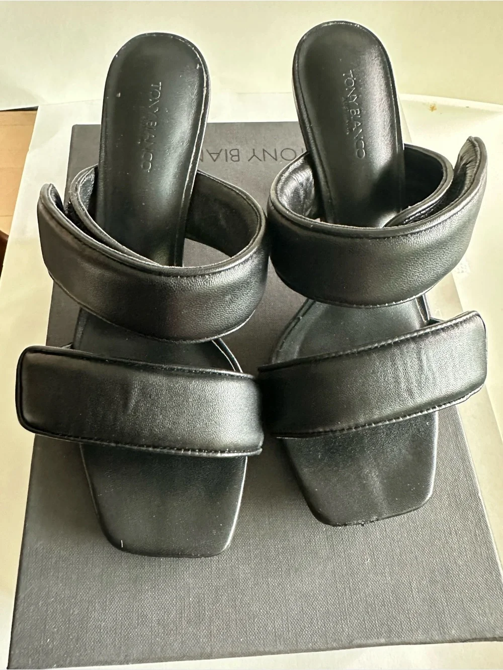 Tony Bianco Black Double-Padded Slide Mules